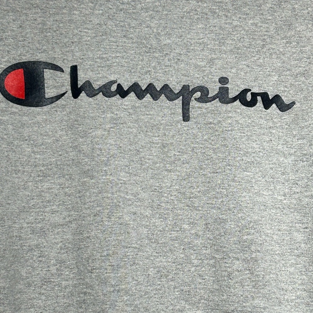 Champion Men’s Crewneck Sweatshirt - Size M - Gray Logo Pullover, Authentic - Picture 3 of 7